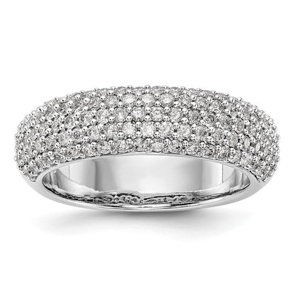 14K White Gold Real Diamond Band