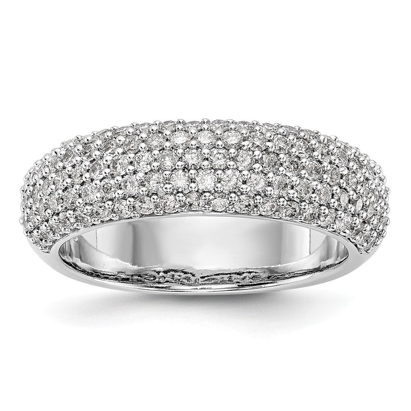 14K White Gold Real Diamond Band