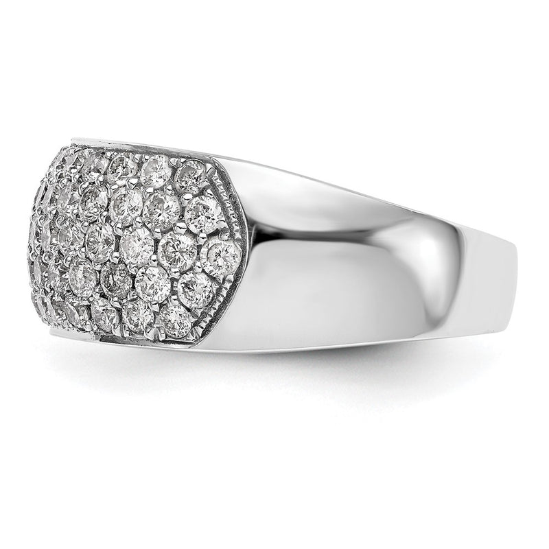 True Origin 14K White Gold 1 5/8 carat Lab Grown Diamond VS+ F+ Complete Wedding Band Ring