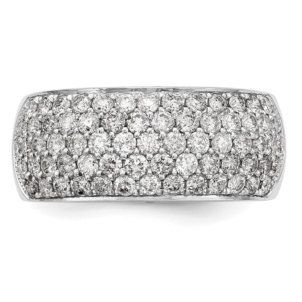 14K White Gold Real Diamond Band
