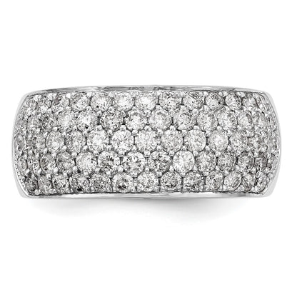 14K White Gold Real Diamond Band
