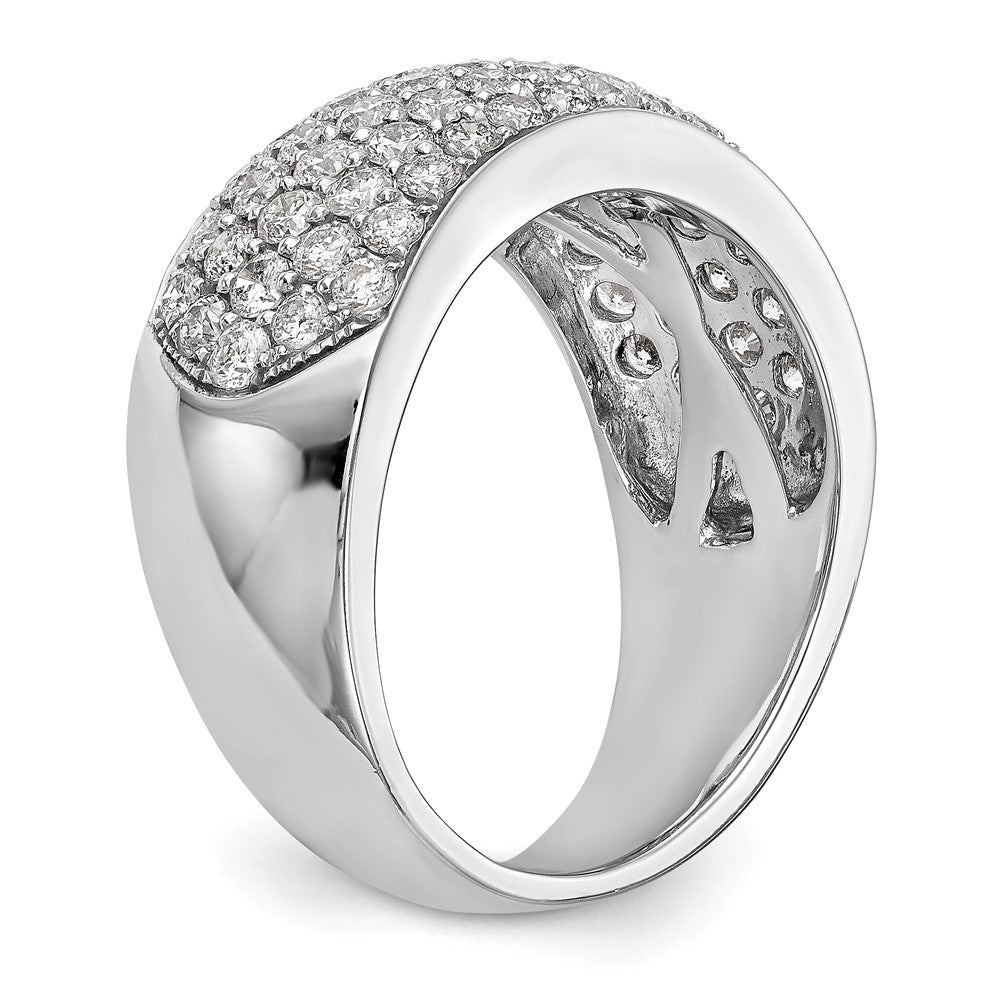 14K White Gold Real Diamond Band
