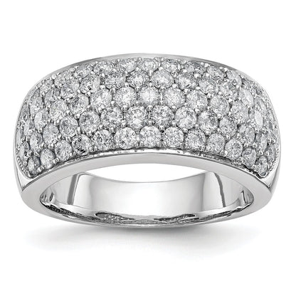 14K White Gold Real Diamond Band