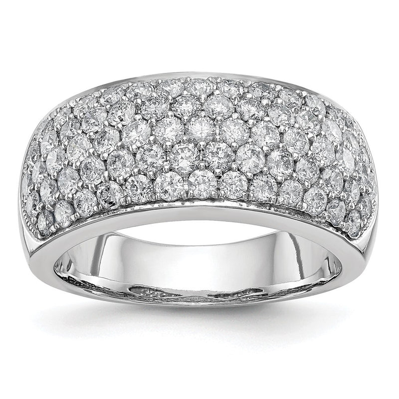 14K White Gold Real Diamond Band