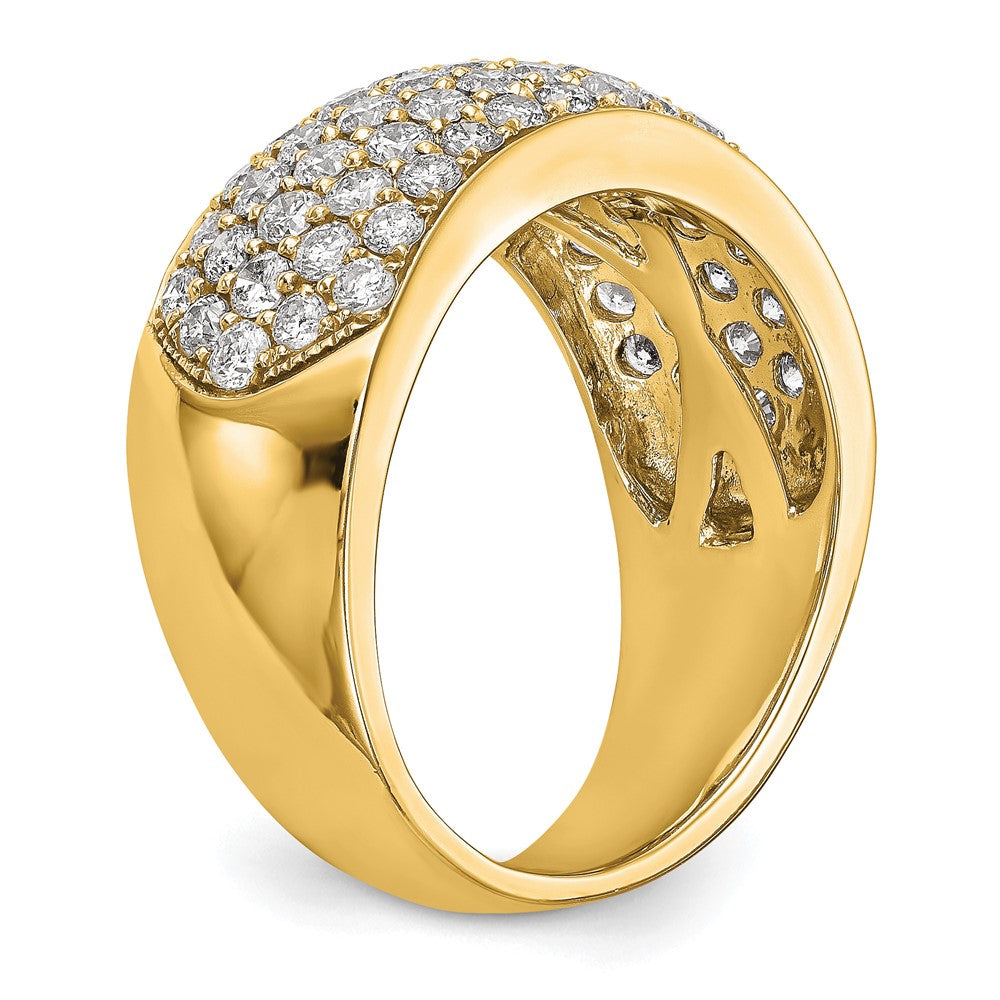 True Origin 14K Yellow Gold 1 5/8 carat Lab Grown Diamond VS+ F+ Complete Wedding Band Ring