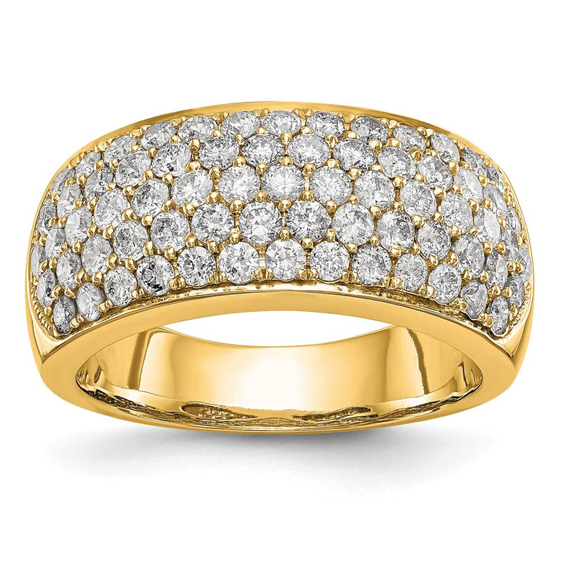 True Origin 14K Yellow Gold 1 5/8 carat Lab Grown Diamond VS+ F+ Complete Wedding Band Ring