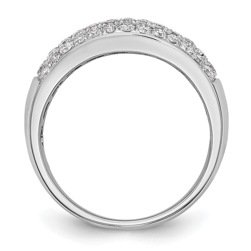 14K White Gold Real Diamond Band