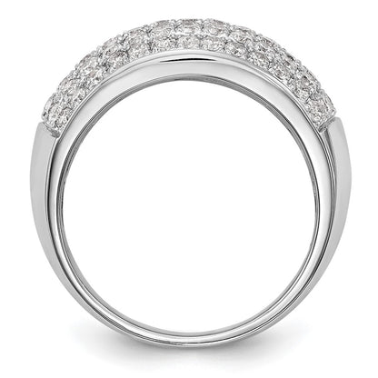 14K White Gold Real Diamond Band