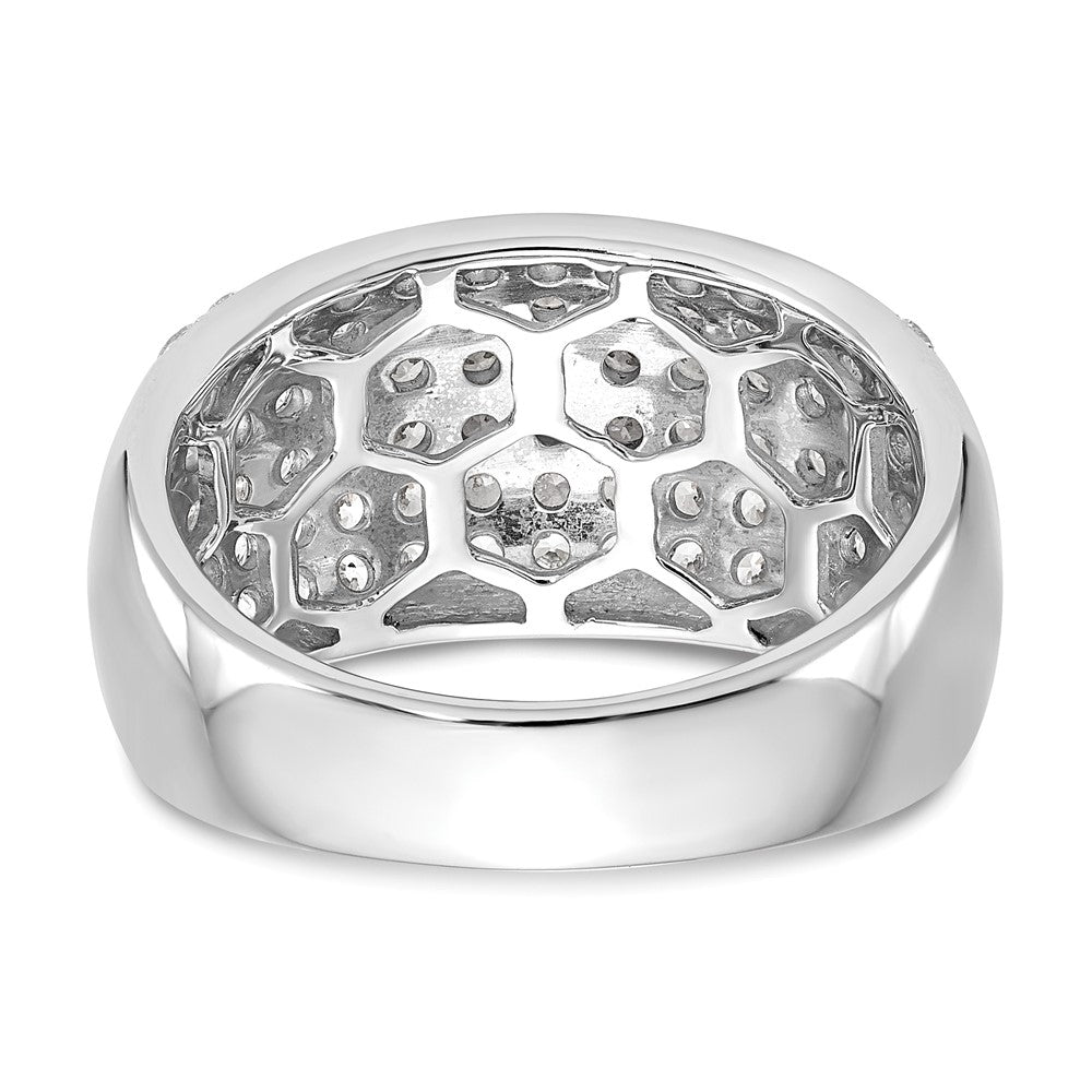 14K White Gold Real Diamond Band