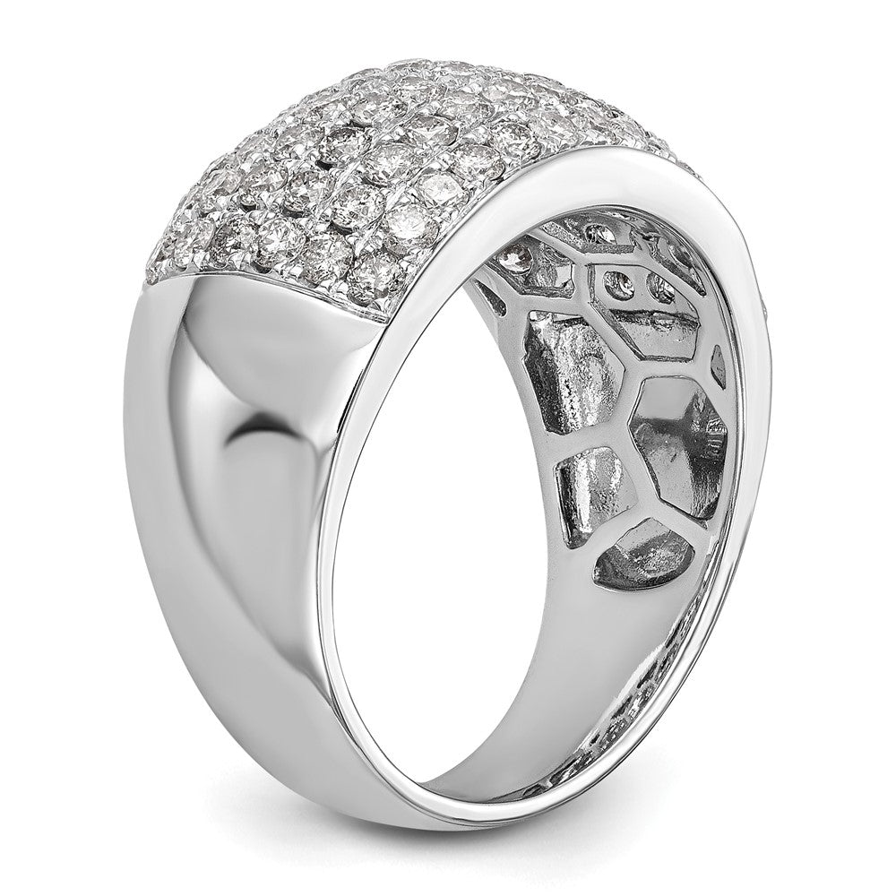 14K White Gold Real Diamond Band
