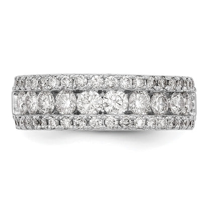 14k White Gold 1 1/2 Ct. Lab Grown Diamond VS/SI+ G+ Fashion Band Ring
