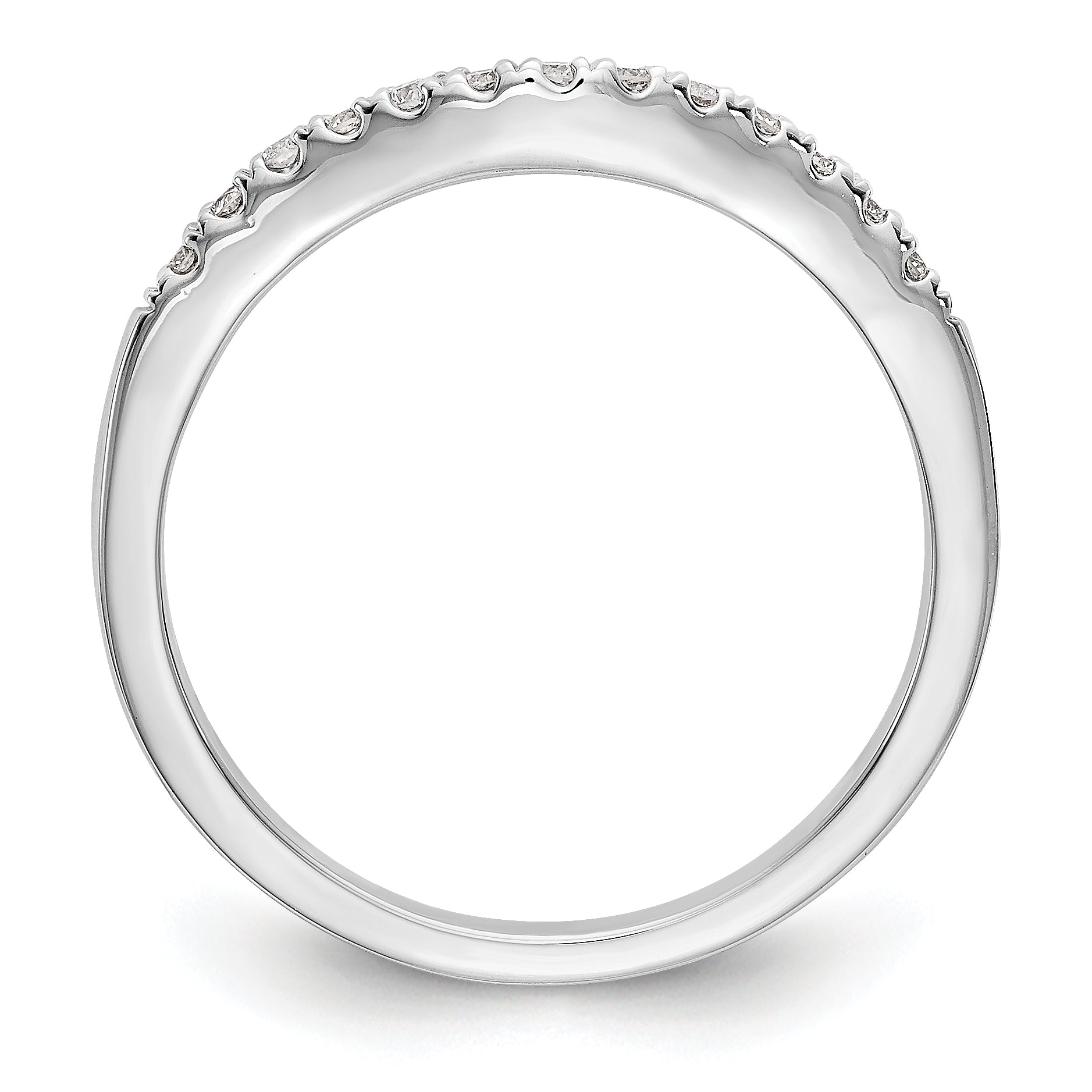 14k White Gold 1/3 Ct. Lab Grown Diamond VS/SI+ G+ Set of Two Curved Wedding Band Rings