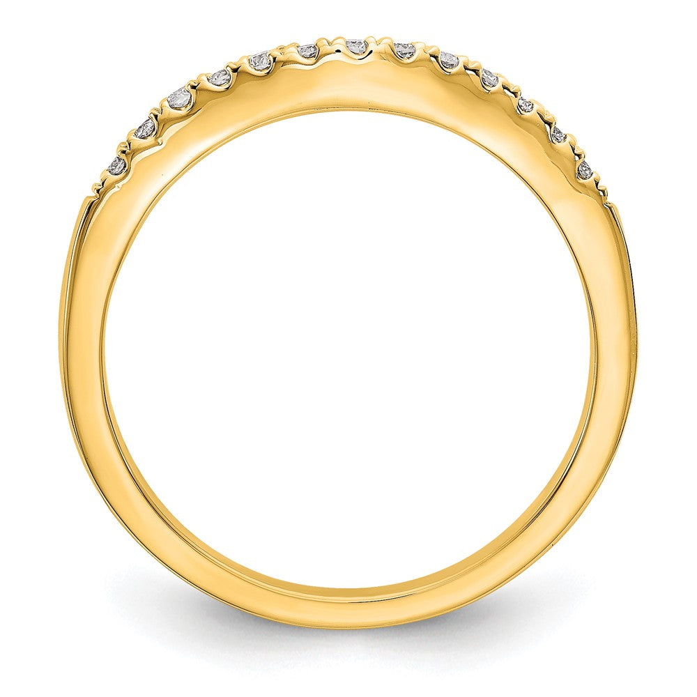 14k Yellow Gold 1/3 Ct. Lab Grown Diamond VS/SI+ G+ Set of Two Curved Wedding Band Rings
