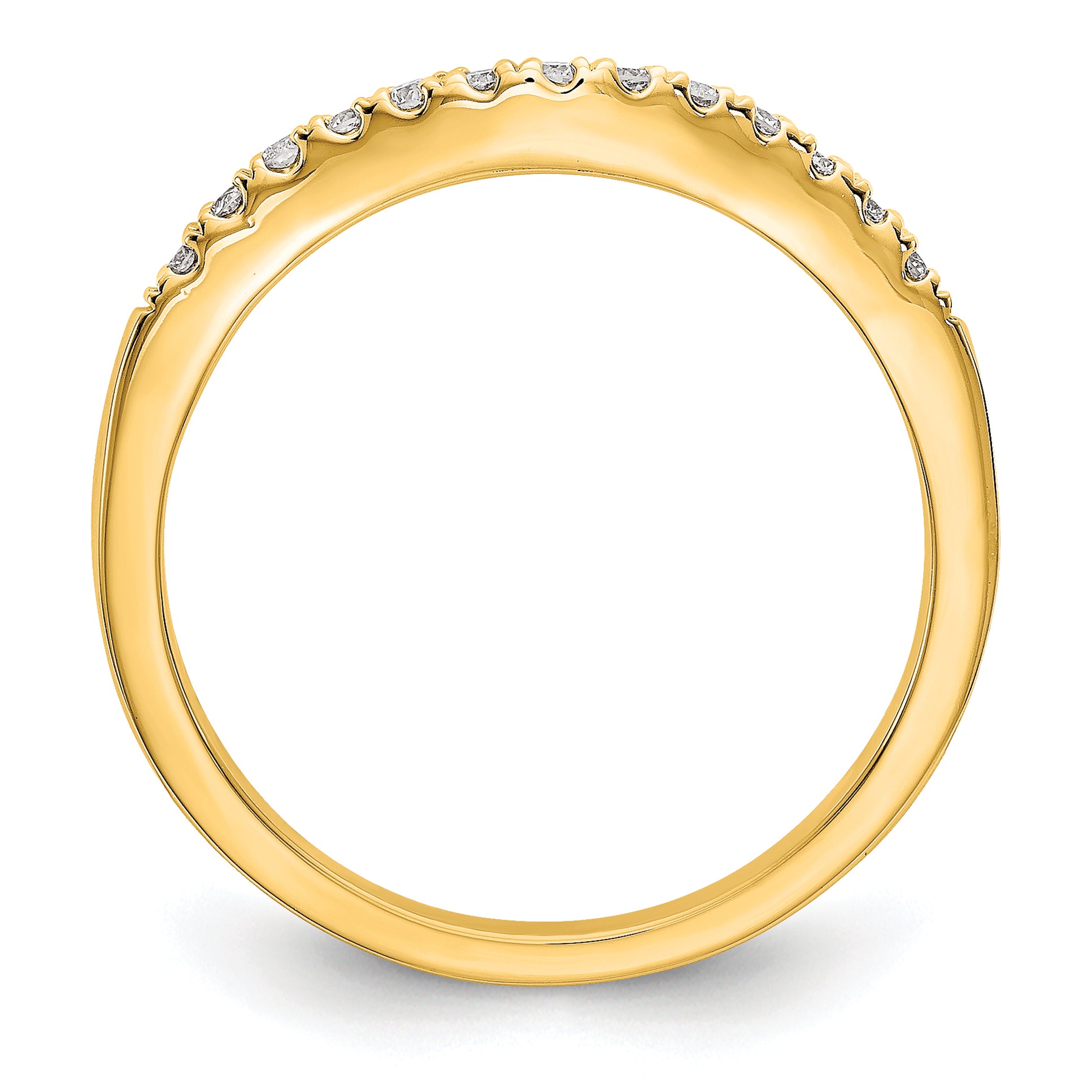 14k Yellow Gold 1/3 Ct. Lab Grown Diamond VS/SI+ G+ Set of Two Curved Wedding Band Rings
