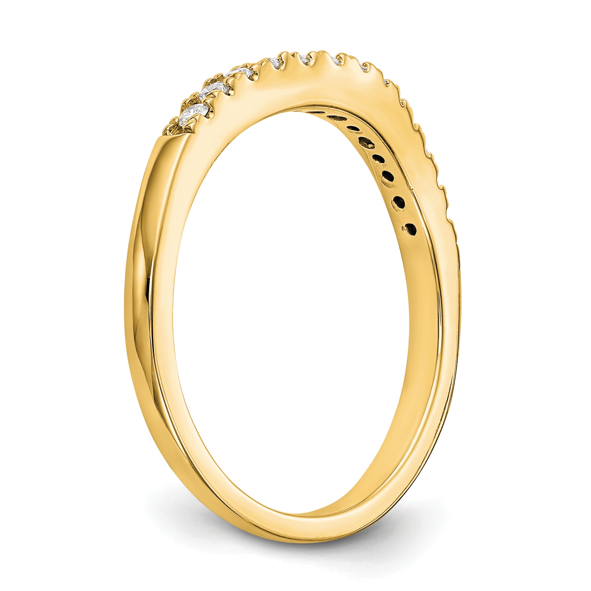 14k Yellow Gold 1/3 Ct. Lab Grown Diamond VS/SI+ G+ Set of Two Curved Wedding Band Rings