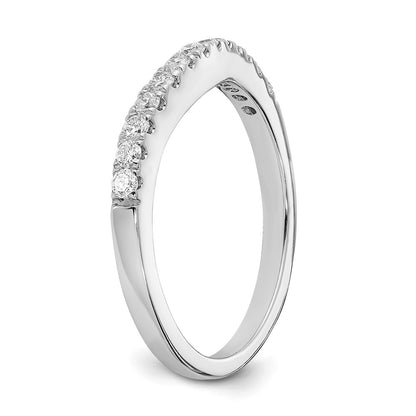 14k White Gold 5/8 Ct. Lab Grown Diamond VS/SI+ G+ Complete Set of Two Curved Wedding Bands