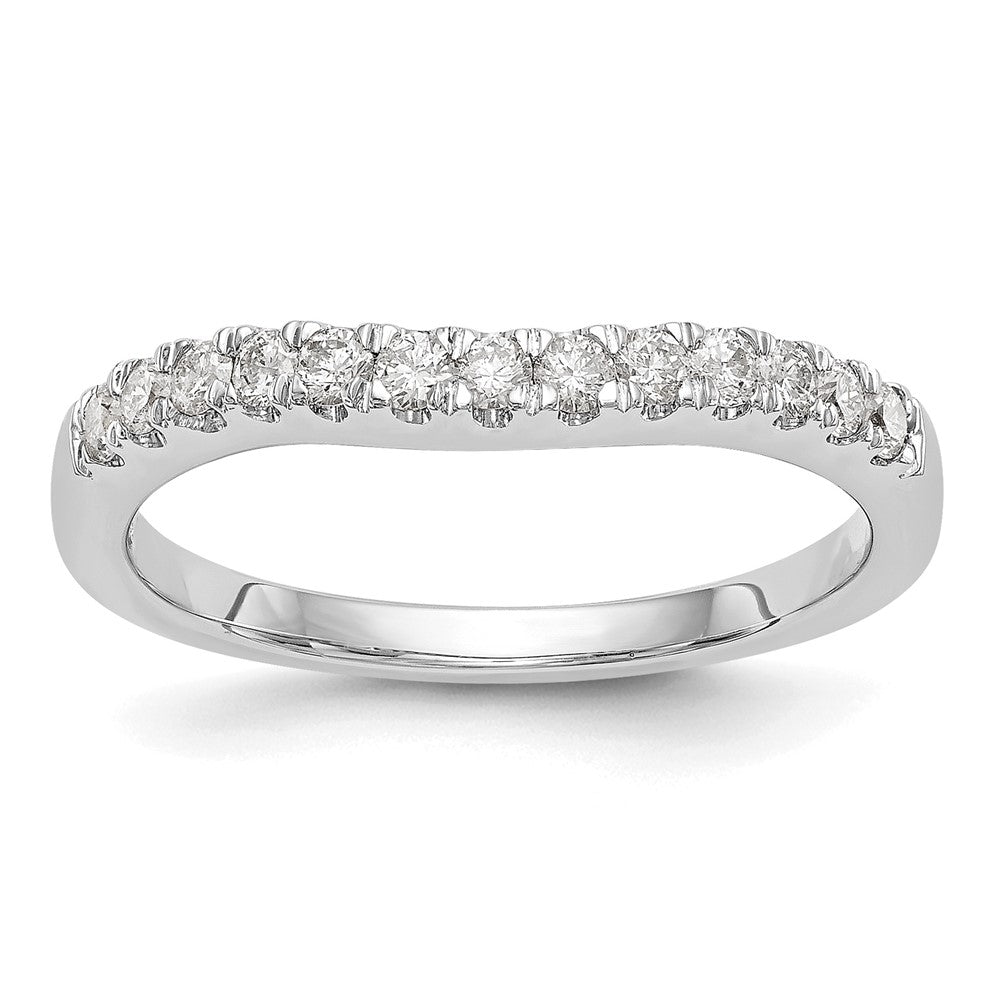 True Origin 14K White Gold 5/8 carat Lab Grown Diamond VS+ F+ Set of Two Complete Wedding Band Rings