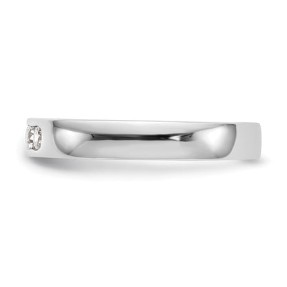 14k White Gold 5-Stone 1/4 carat Round Diamond Complete Channel Band
