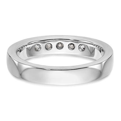 14k White Gold 5-Stone 1/3 carat Round Diamond Complete Channel Band