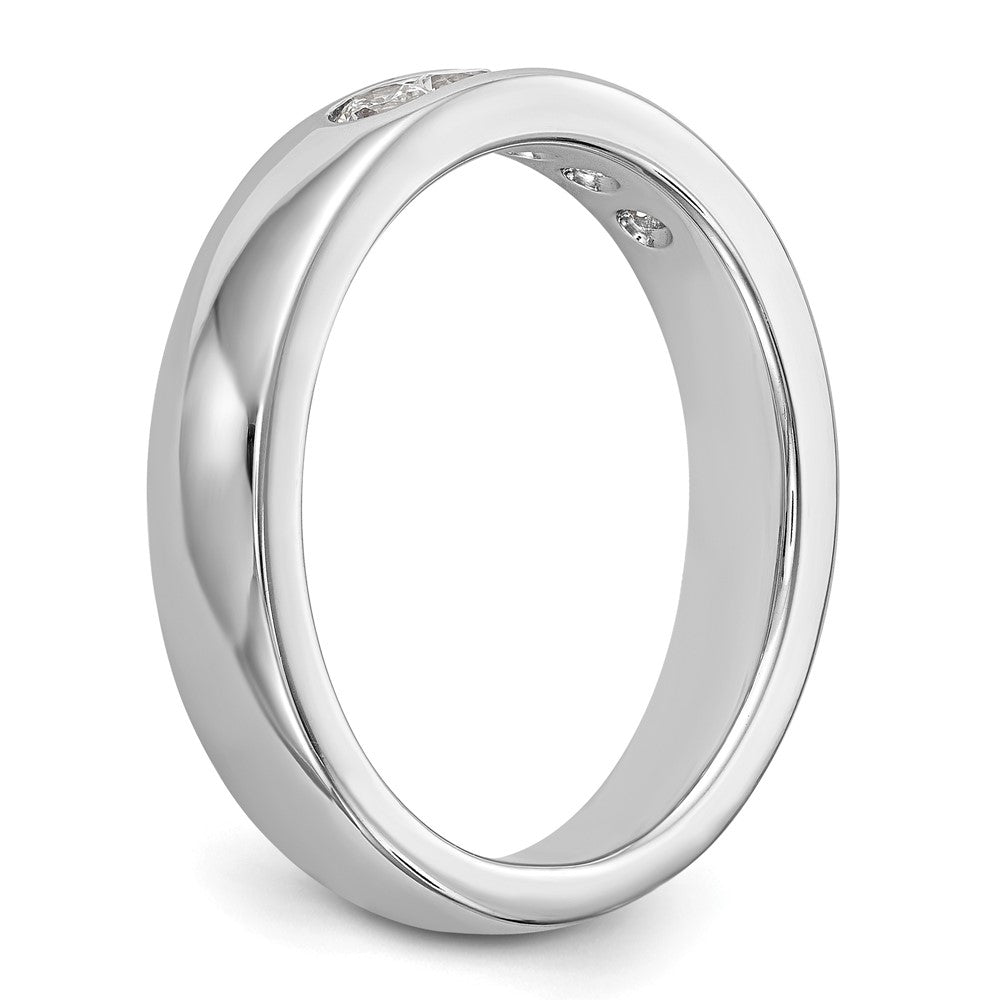 14K White Gold 5-Stone Real Diamond Channel Band