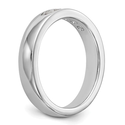 14K White Gold 5-Stone Real Diamond Channel Band