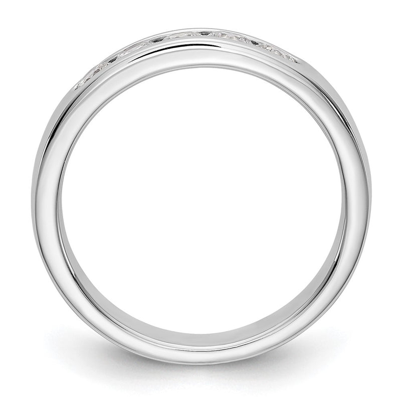 14K White Gold 5-Stone Real Diamond Channel Band