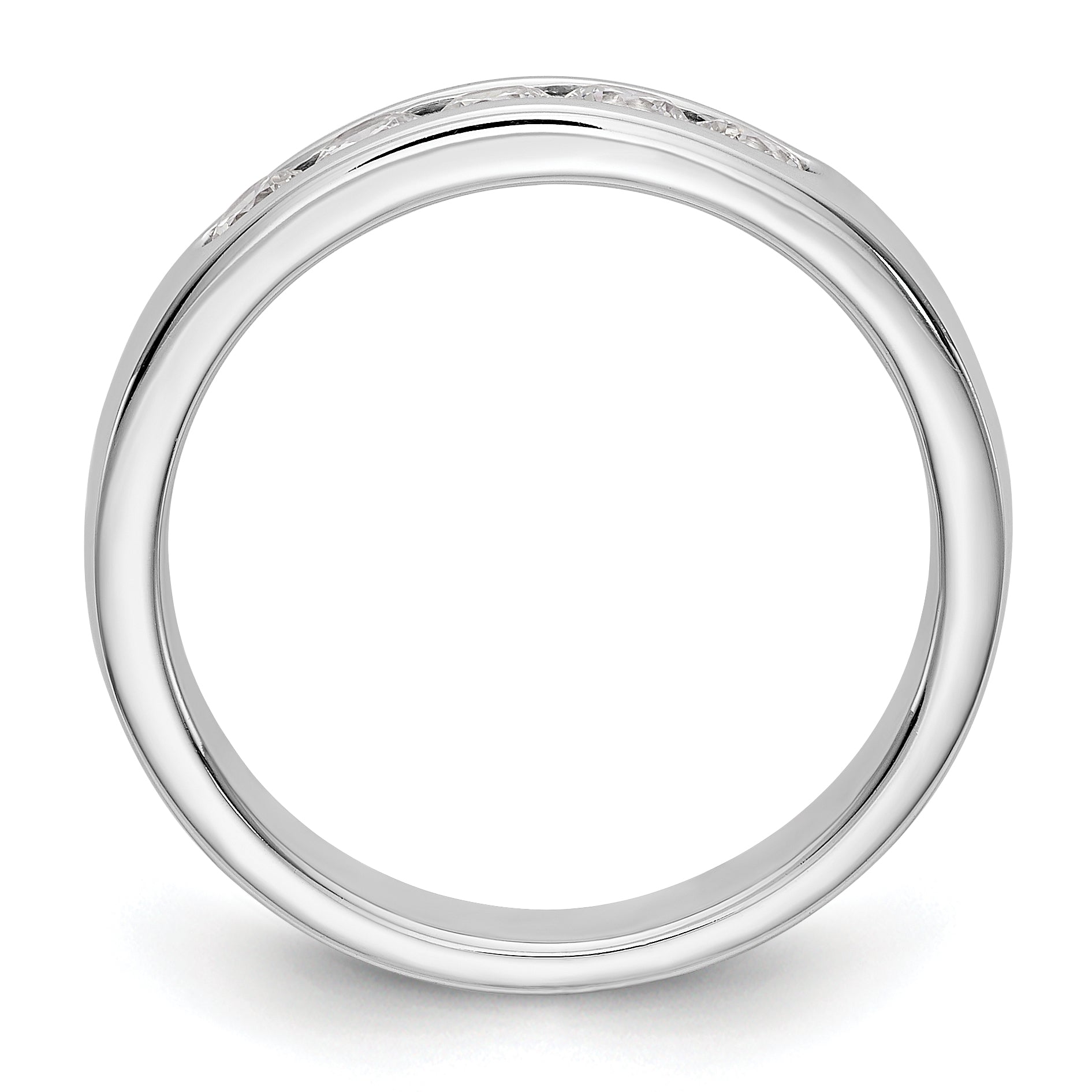 14K White Gold 5-Stone Real Diamond Channel Band