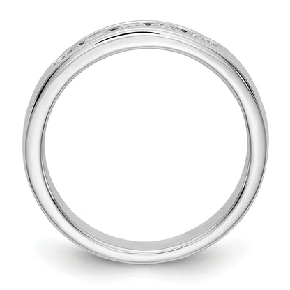 14K White Gold 5-Stone Real Diamond Channel Band