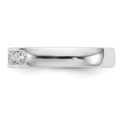 14K White Gold 5-Stone Real Diamond Channel Band