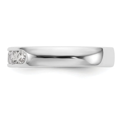 14K White Gold 5-Stone Real Diamond Channel Band