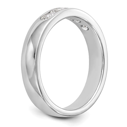 14K White Gold 5-Stone Real Diamond Channel Band