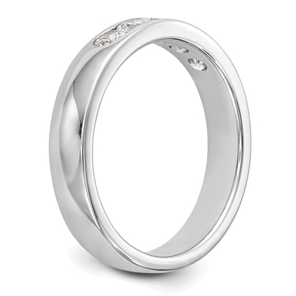 14K White Gold 5-Stone Real Diamond Channel Band