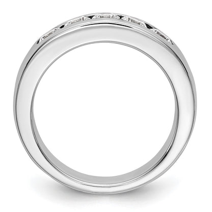 14k White Gold 5-Stone 3/4 carat Round Diamond Complete Channel Band