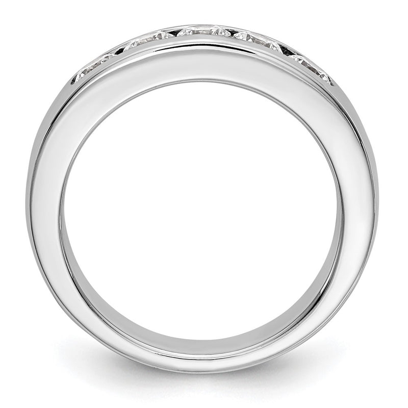 14k White Gold 5-Stone 3/4 carat Round Diamond Complete Channel Band