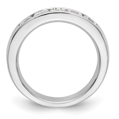 14K White Gold 5-Stone 1 carat Round Diamond Complete Channel Wedding Band Ring