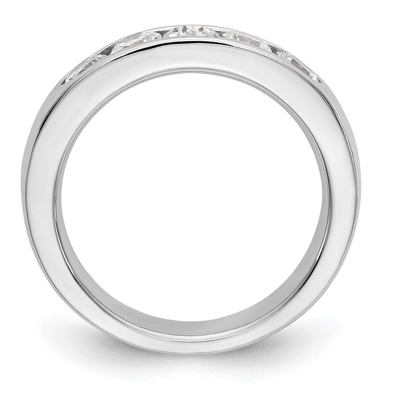 14K White Gold 5-Stone 1 carat Round Diamond Complete Channel Wedding Band Ring