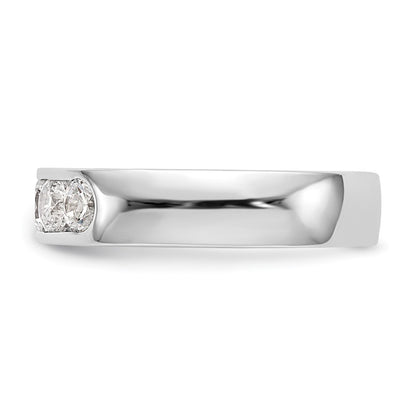 14K White Gold 5-Stone 1 carat Round Diamond Complete Channel Wedding Band Ring