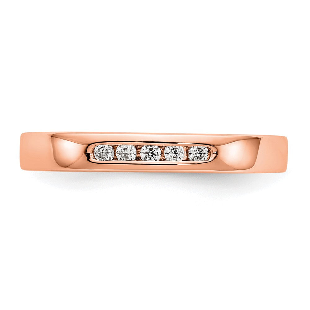 14K Rose Gold 5-Stone Real Diamond Channel Band
