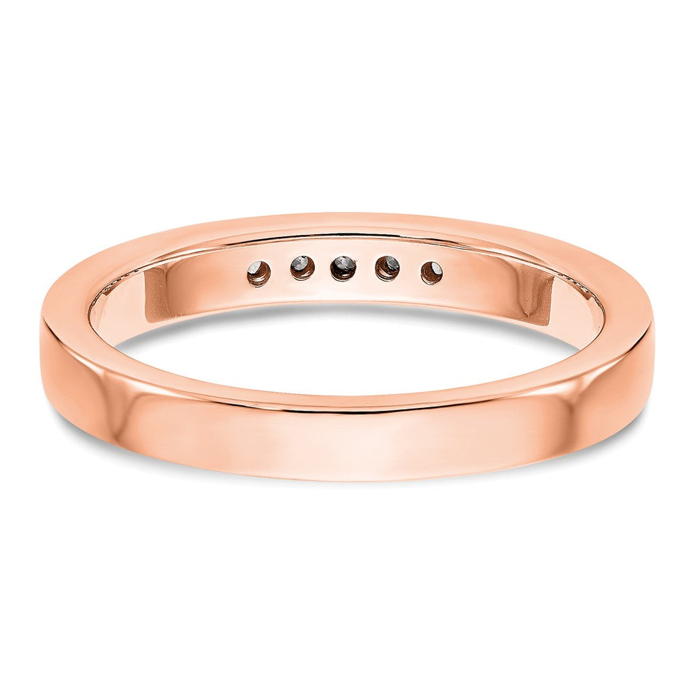 14K Rose Gold 5-Stone Real Diamond Channel Band