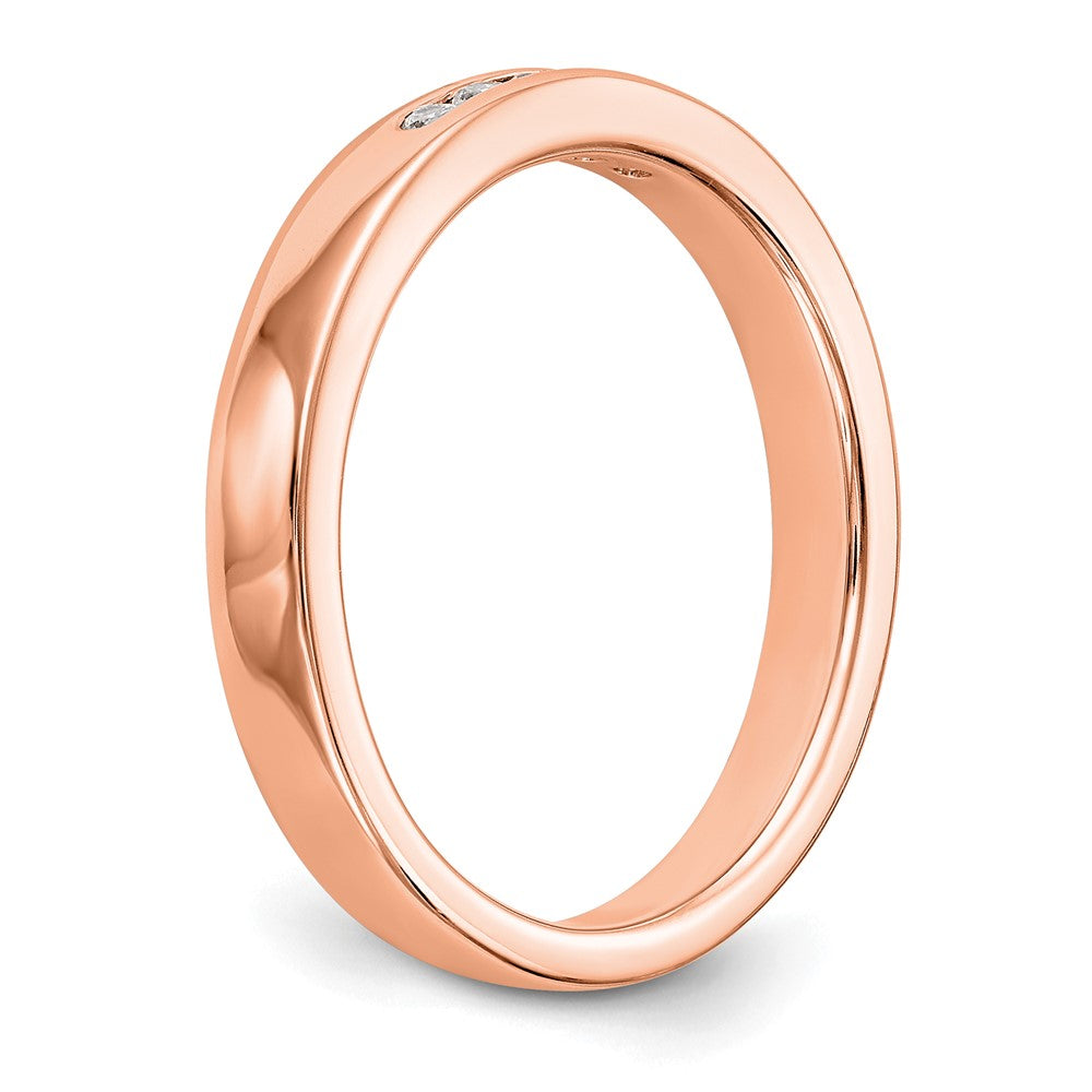 14K Rose Gold 5-Stone Real Diamond Channel Band