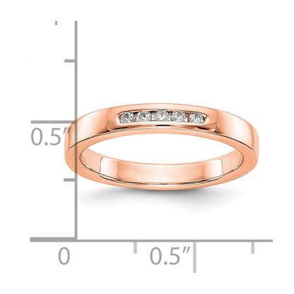 14K Rose Gold 5-Stone Real Diamond Channel Band