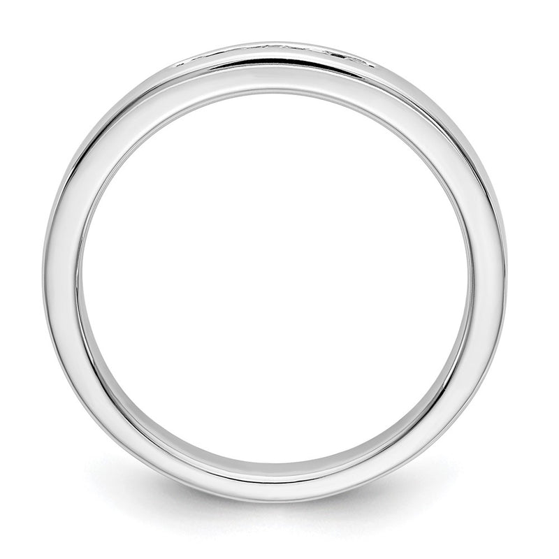 14K White Gold 5-Stone Real Diamond Channel Band