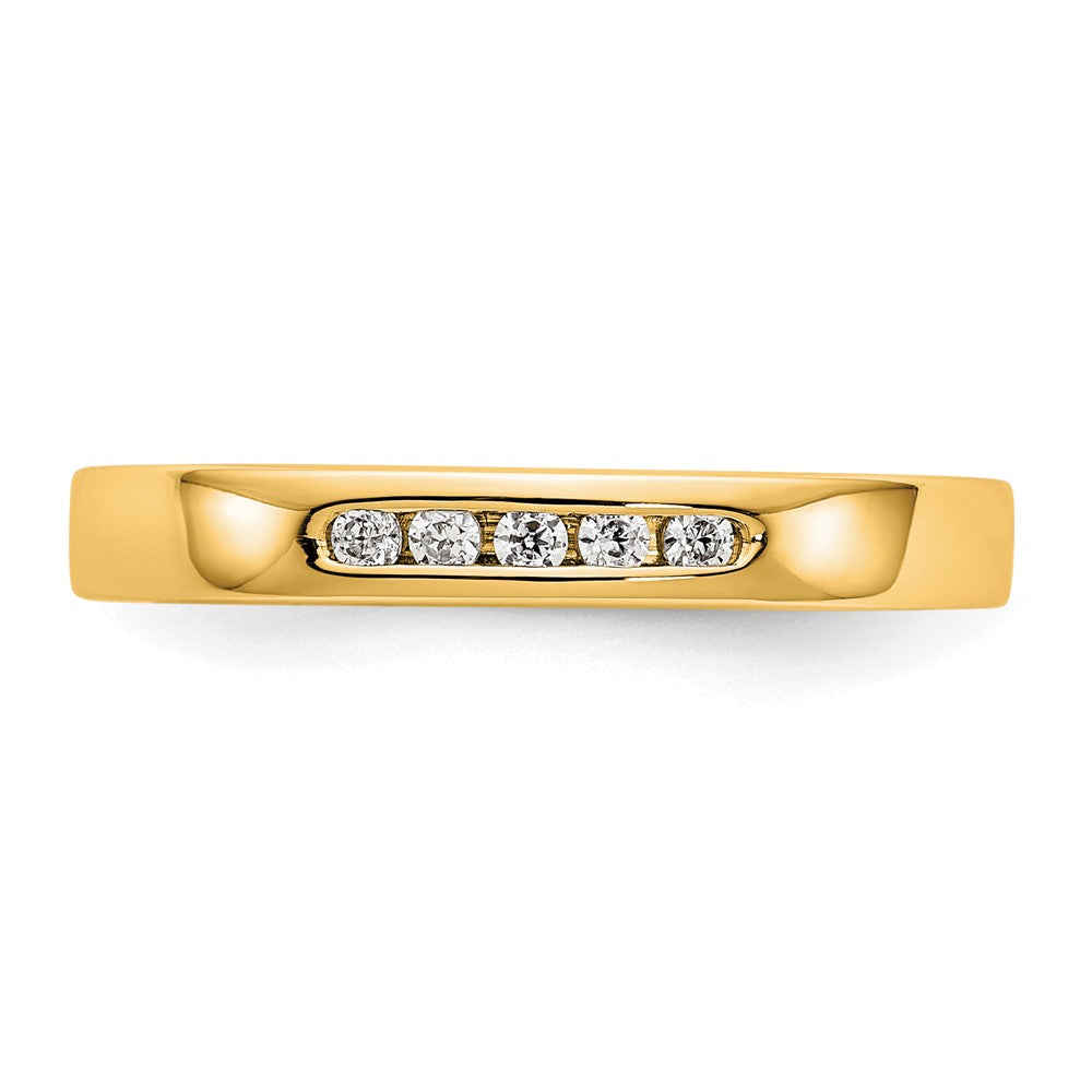 14K Yellow Gold 5-Stone Real Diamond Channel Band
