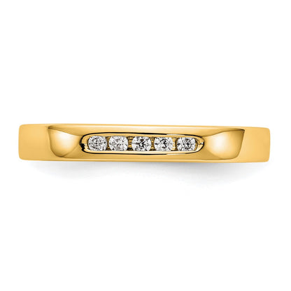 14K Yellow Gold 5-Stone Real Diamond Channel Band