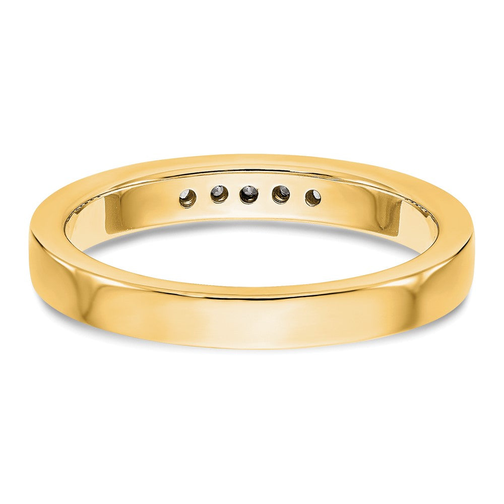 14K Yellow Gold 5-Stone Real Diamond Channel Band