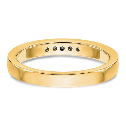 14K Yellow Gold 5-Stone Real Diamond Channel Band