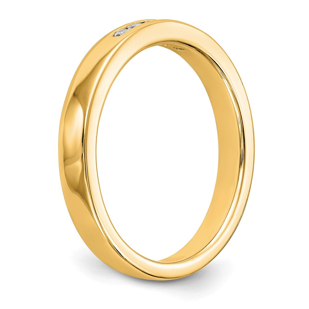 14K Yellow Gold 5-Stone Real Diamond Channel Band