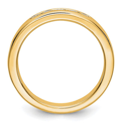 14K Yellow Gold 5-Stone Real Diamond Channel Band