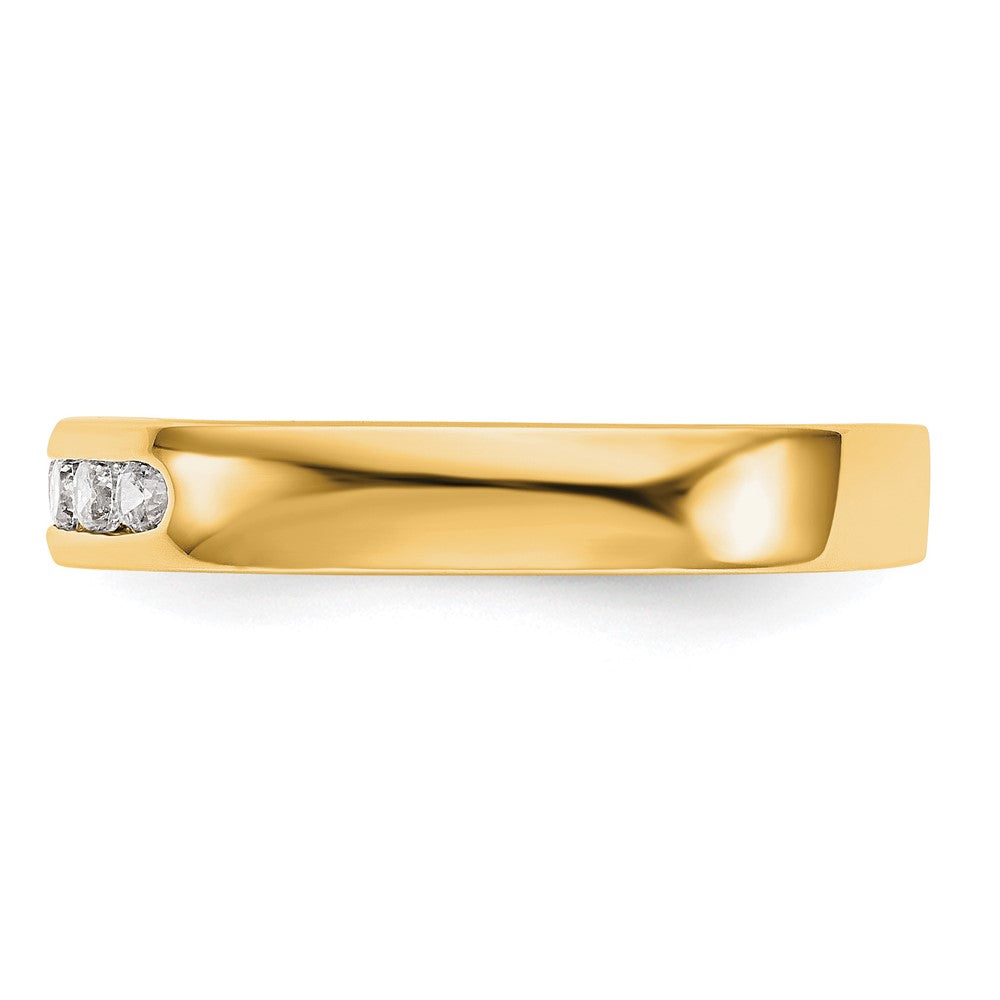 14K Yellow Gold 5-Stone Real Diamond Channel Band