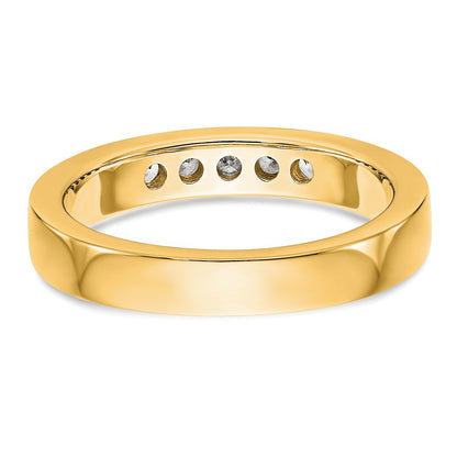 14K Yellow Gold 5-Stone Real Diamond Channel Band